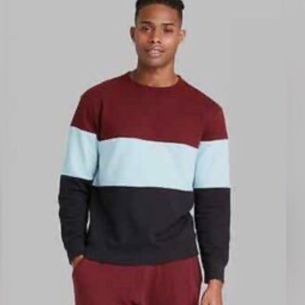 ORIGINAL USE Burgundy Colorblock  Sweatshirt size L